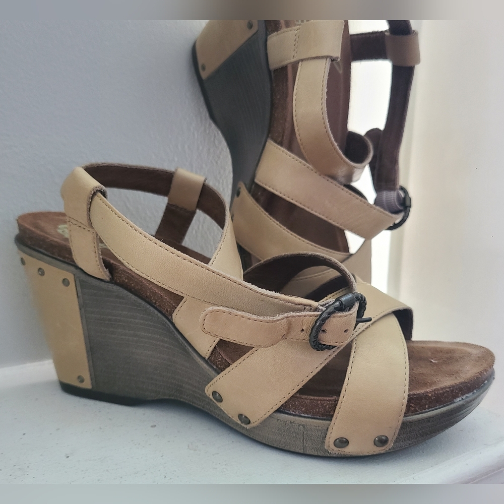 Dansko Tan Wedge Sandals